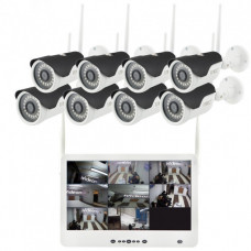 Комплект видеонаблюдения Регистратор + Камеры DVR KIT LCD 13'' 1308 WiFi 8ch набор на 8 камер