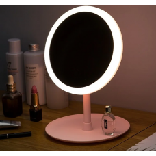 Настольное зеркало c LED подсветкой для макияжа круглое  (W8)