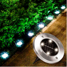Уличный светильник на солнечной батарее "Bell Howell Disk lights" (4 led) | садовый фонарь