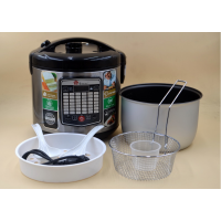 Мультиварка Domotec MS-7725,  5 л, 45 режимов, 900 Вт + фритюрница+пароварка