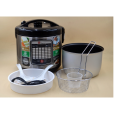Мультиварка Domotec MS-7725,  5 л, 45 режимов, 900 Вт + фритюрница+пароварка