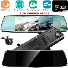 Автомобильный видеорегистратор зеркало заднего вида Anytek T77 Full Hd Ночное видение / Двойной объектив