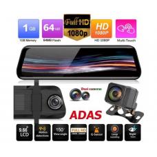 Зеркало-видеорегистратор Anytek T12, экран 10 дюймов, FULL HD, две камеры