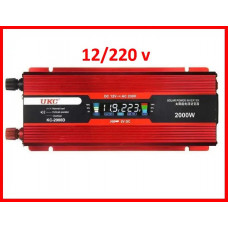 Преобразователь тока AC/DC с LCD дисплеем UKC 2000W KC-2000D / Автомобильный инвертор 2000W