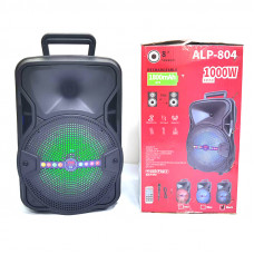 Портативная колонка ALP-804 10W, колонка-чемодан с светомузыкой и микрофоном, караоке