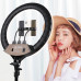 Кольцевая LED лампа RING LIGHT ZB-F348 диаметром 45см с пультом и 3 держателями без штатива