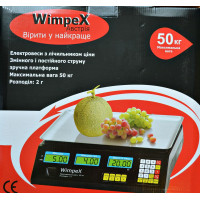 Электронные торговые весы Wimpex 50 кг со счетчиком цены