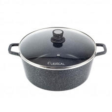 Кастрюля LEXICAL LM-010212-1 LORD Marble Casserole с антипригарным покрытием,  Black