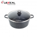 Кастрюля с крышкой LEXICAL LM-010214-1 LORD Marble с мраморным антипригарным покрытием 40см, Black