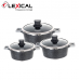 Набор кастрюль LEXICAL LM-220601-1 антипригарное мраморное покрытие, 3 кастрюли