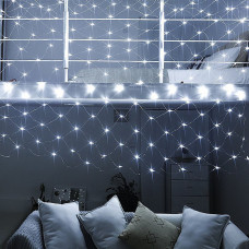 Гирлянда Сетка Xmas 2м х 2м , 200 Led холодно-белый,прозрачный провод