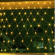 Гирлянда Сетка Xmas 1.5м х 1.5м , 144 Led тепло-белый цвет,прозрачный провод