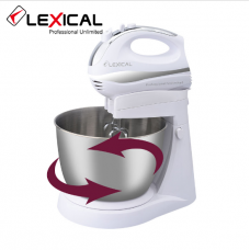 Профессиональный миксер LEXICAL LMB-1807 с металлической чашей 3.5л, 2 вида насадок, турбо-режим, 250Вт