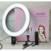 Кольцевая LED лампа A390, 1 крепление телефона, пульт, 220V,  диаметр 39см (301-330)