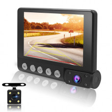 Автомобильный видеорегистратор на 3 камеры C9, LCD 4'', WDR, 1080P Full HD