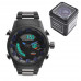 Часы наручные QUAMER 1512-Box, браслет под карбон, dual time с подарочной коробкой Часы наручные QUAMER 1512-Box, браслет под карбон, dual time с подарочной коробкой