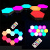 Модульный LED RGB светильник сенсорный настенный с пультом лампа в виде сот с цветным светом 3 шт