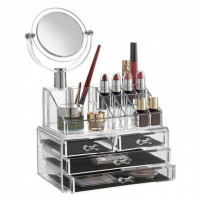 Настольный органайзер для косметики с зеркалом Cosmetic Organizer акриловый