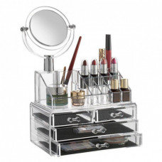 Настольный органайзер для косметики с зеркалом Cosmetic Organizer акриловый