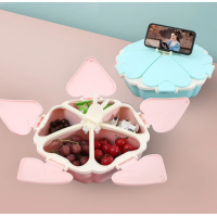 Органайзер для сладостей Peach Heart Shape 5 отсеков с подставкой для телефона WO-27 розовый