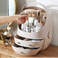 Органайзер для косметики 4 секции (Кремовый)(W-22) / Бокс для косметики