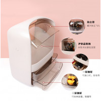 Органайзер для косметики 3 секции ( Кремовый) (W-42) / Кейс для косметики