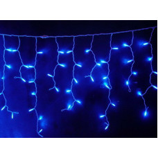 Гирлянда Бахрома 120 led прозрачный провод, 3.5 м х 0.45 м Синий (комнатная)