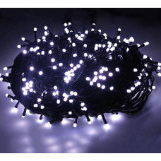 Гирлянда нить 25м 380Led черный провод, Холодно-Белый (комнатная)