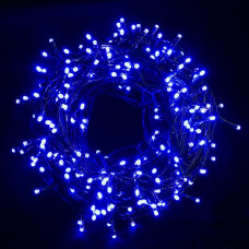 Гирлянда нить 25м 380Led черный провод, Синий