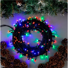 Светодиодная гирлянда нить 200 led  (черный провод, 15 м  Мульти) комнатная