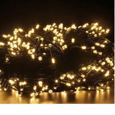 Светодиодная гирлянда нить 200 led  (черный провод, 15 м Тепло-Белый ) комнатная