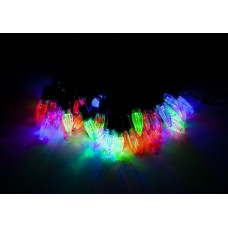 Гирлянда нить Свечка 40 led, черный провод, Мульти