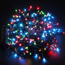 Светодиодная гирлянда нить 500 led 32м, черный провод, Мульти
