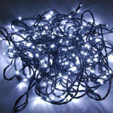 Светодиодная гирлянда нить 500 led 32м, черный провод, холодно-белый