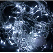 Гирлянда нить 400 led 28м прозрачный провод, Холодно-Белый  (комнатная)