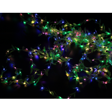 Гирлянда 200 Led Листья плакучей ивы на медной проволоке Мульти  3м*1м | Гирлянда на окно