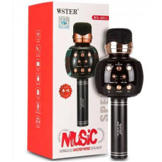 Беспроводной микрофон караоке блютуз WSTER WS-2911 Bluetooth динамик USB Чёрный