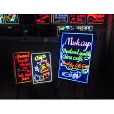 Светодиодная Led Доска Fluorescent Board 40 х 60 См С Фломастером И Салфеткой