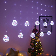 Гирлянда Бахрома  микс 4 вида с игрушкой внутри 200L W-1 Copper curtain ball lamp W 3мх1.5м Холодно-белый
