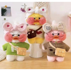 Утка Лалафан в одежде с очками Cafe mimi duck Lalafanfan Duck уточка лалафанфан