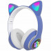 Беспроводные Bluetooth наушники AKS-28 с микрофоном и LED RGB подсветкой кошачьи ушки