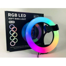 Кольцевая лампа 20 см Селфи LED кольцо цветное Кольцевой свет RGB LED лампа MJ20 Live Stream 15 цветов
