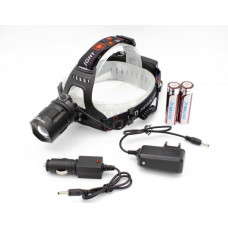 Налобный аккумуляторный фонарь Bailong BL-T32-P50 LED Zoom 3 режима 2-АКБ