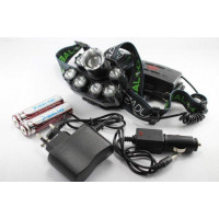 Фонарик налобный фонарь Bailong BL-T78-T6+4Q5+2UV