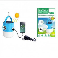 Фонарь лампа кемпинг с солнечной панелью и USB GDLITE GD-071