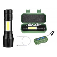 Светодиодный ручной фонарь Bailong Police BL-511 на аккумуляторе с ZOOM и USB в кейсе