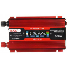 Автомобильный инвертор UKC AC/DC 12V-220V 500W KC-500D, авто преобразователь тока с LCD дисплеем (с экраном)