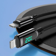 Кабель USB - Lightning IPhone 20W 5A 1.2m KAKU KSC-599 Save Series с дисплеем