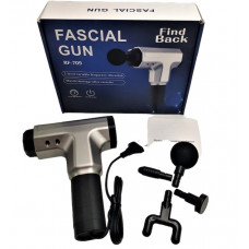 Мышечный массажер для тела ручной 220V портативный 4 насадки Fascial Gun RF-709