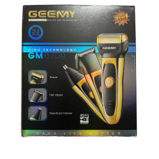 Аккумуляторная машинка для стрижки волос и бороды 3 в 1 триммер бритва Gemei GM-6709